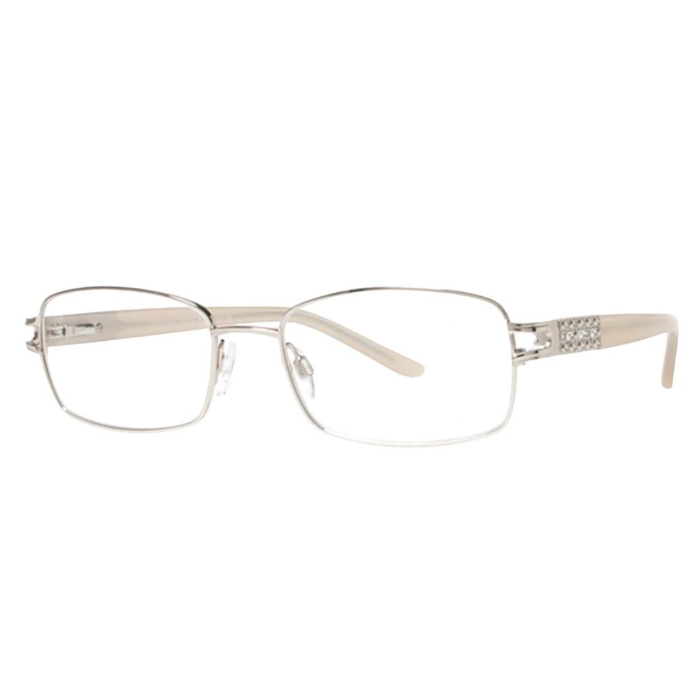 Sophia Loren Rhinestone Studded Beau Rivage Satin Gold Eyewear Glasses Frames